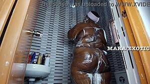 Ebony nigerian couple shower standing doggystyle fuck - mara exotic 😍