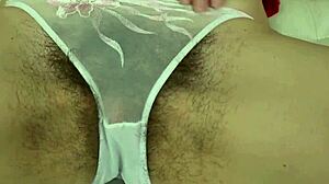 Sexy milf french chloe gets aroused in a tight leather pants.