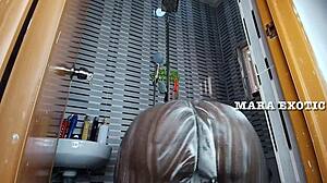 Ebony nigerian couple shower standing doggystyle fuck - mara exotic 😍