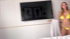 Sharing tiny hotel room with big step sis angel young and alex adams!