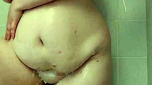 Shower Tease with Busty Brunette Amateur