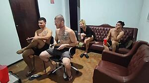 Friends Playing Video Game Turn to Anal Sex and Fucking