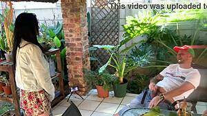 outdoor with stepsis in miniskirt