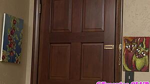 Tonguing Lesbian Facesitting with Small Titted Girlfriend