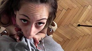 Check out Candie Cross in fishnets getting her ass covered in cum.