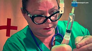 Pierce Rosie's pussy, Mistress April commands dominantly.