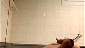 Slave humiliates herself with belt whips.