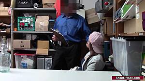 Brunette shoplifter caught and banged hard.
