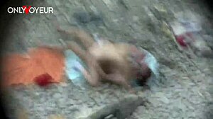 beach voyeur round booty babe getting full mouth of cum