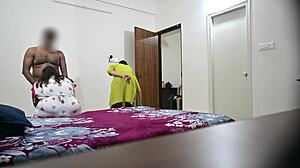 Oh no, the maid got caught fucking the wife in the bedroom!