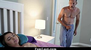 pervert stepdaddy sneaks into stepdaughter's bedroom for secret encounter