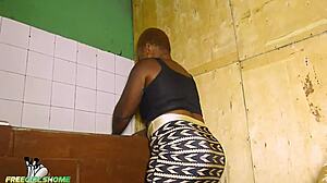 Irie fucks his wife in the kitchen while she washes plates