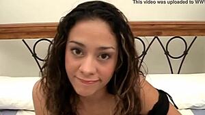 Young girl shows perfect natural tits