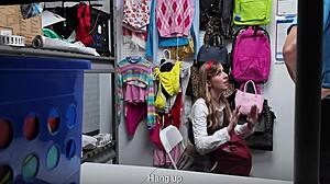 Bent over the desk for a pair of kicks