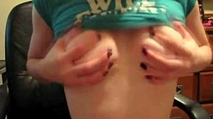 Tiny Redhead Teen Slut Shows Small Tits On Cam Closeup