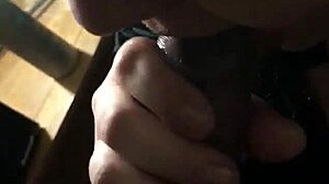 European babe deep throats and gags so hard