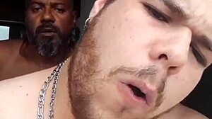 stepfather black eats fat guy at window, dominated by endowed favela guy 😏