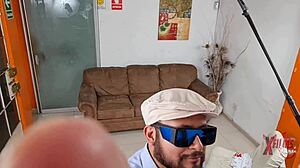 Blonde woman in casting session for film role