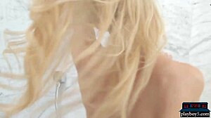 Amazing big boobs blonde milf on dream date stripping