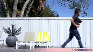 extra small 18+ maya seduced me by the pool so its time to dump my load into her miniature pussy 😏