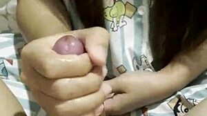 Wow, Asian Girl Gives Boyfriend Amazing Handjob!