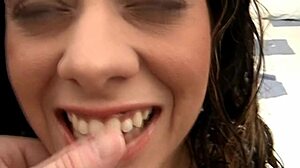 Young girl shows perfect natural tits