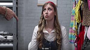 Bent over the desk for a pair of kicks