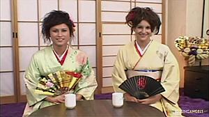 sayuni and sakuna get talked into a foursome with two guys, involving face fucking and riding