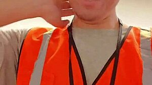 Amateur walks around during work in public