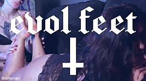 Pretty Toes Sucked by Brunette Latina in Deepthroat Session