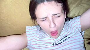 Fucking my petite stepsister in her tight little ass from behind.