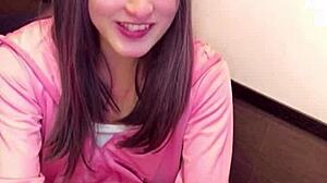 Crossdressing shemale masturbates with drain net on crotch while streaming