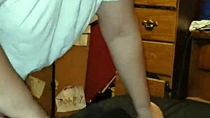 Busting creampie in wife's fat pussy with big ass