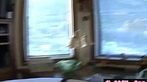 Watch this teen tug cock and ride sybian!