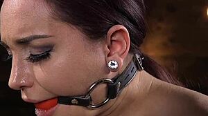 Hot Brunette Anal Toyed In Device Bondage