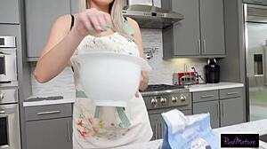 Kenzie Taylor shares her fresh cookie with her guy