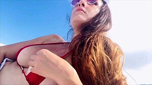 Italian Big Tits Milf Artemisia Love Flashes Hard Nipples On Miami Beach