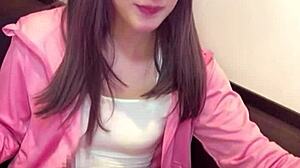 Crossdressing shemale masturbates with drain net on crotch while streaming