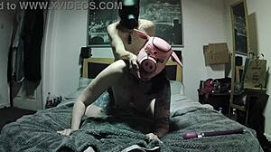piggy squeals while getting pounded in arse and pussy doggy style!! 🐷💥