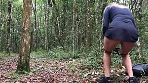 passerby roughly fucks milf peeing in bushes 😈