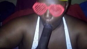 Big Black Cock Gets Sloppy Blowjob from Bbw Ending in Huge Facial