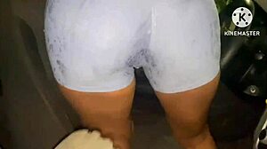 Wife cheats on husband in public after car breakdown, cuckold embraces lover.