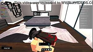 Holy shit banging horny gringa prostitute with monster cock in roblox condo!