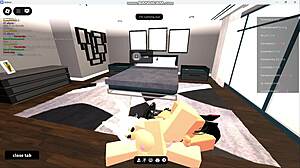 Holy shit banging horny gringa prostitute with monster cock in roblox condo!