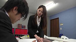 Petite secretary blowjob office