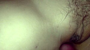 young amateur with big natural tits performs homemade blowjob deepthroat and swallows cum