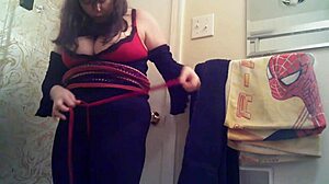 Horny slut bound intensely