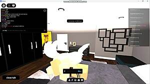 Holy shit banging horny gringa prostitute with monster cock in roblox condo!