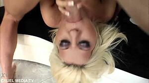 blonde antynia takes euro gang blow