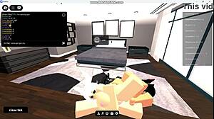 Holy shit banging horny gringa prostitute with monster cock in roblox condo!